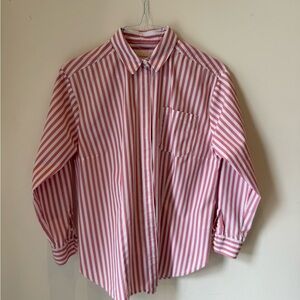 Sezane Pink and White Striped Blouse